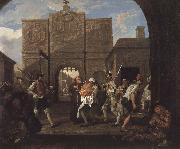 William Hogarth Output of the roast beef of England Spain oil painting artist